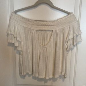 Free People White Off the Shoulder Top